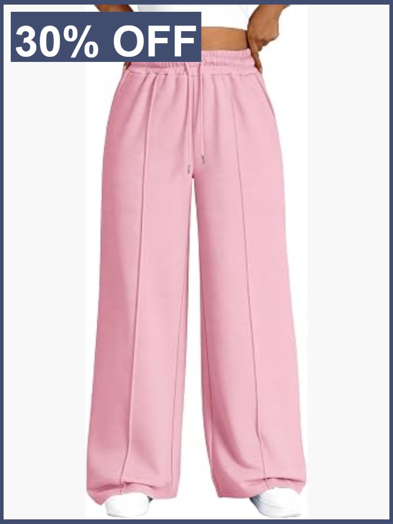 Plus Size Wide Leg Sweatpants High Waisted Drawstring Joggers With Pockets